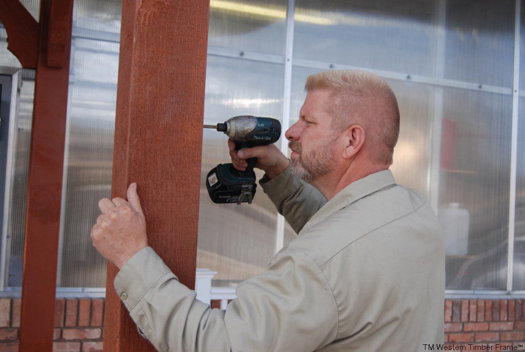 Hyrum-drill-pergola-post how to build a shade structure