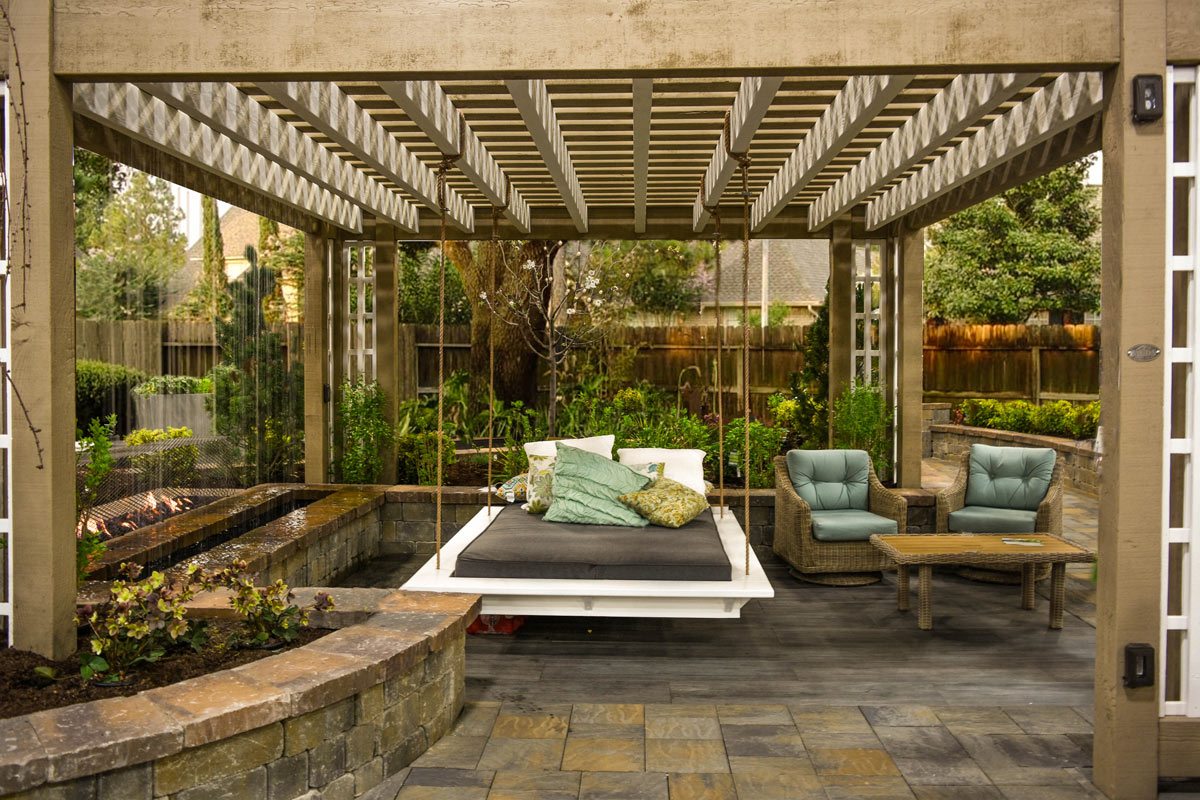 contemporary-pergola-home-yard covered outdoor kitchen designs for your outdoor space
