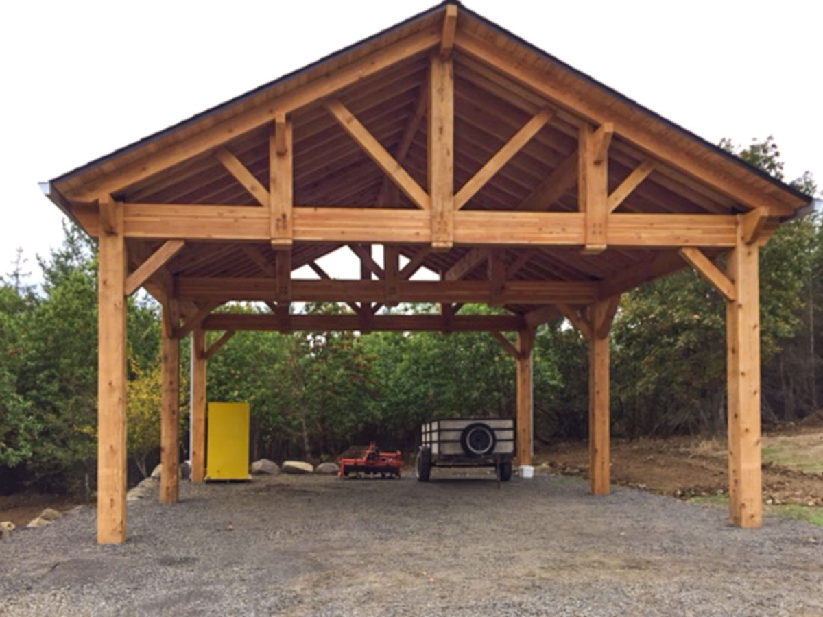 bush-pavilion-carport-46 Cedar timber frame pavilion car port