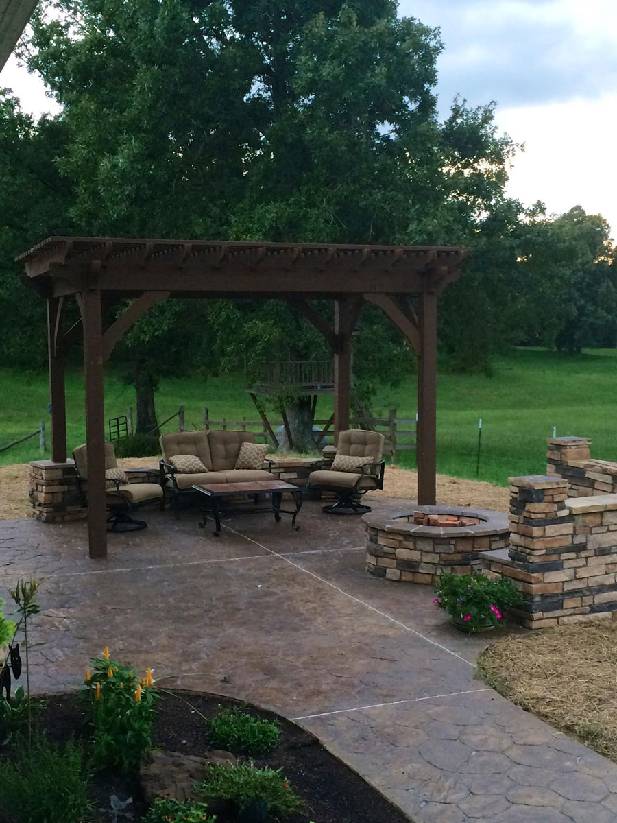 installed pergola after