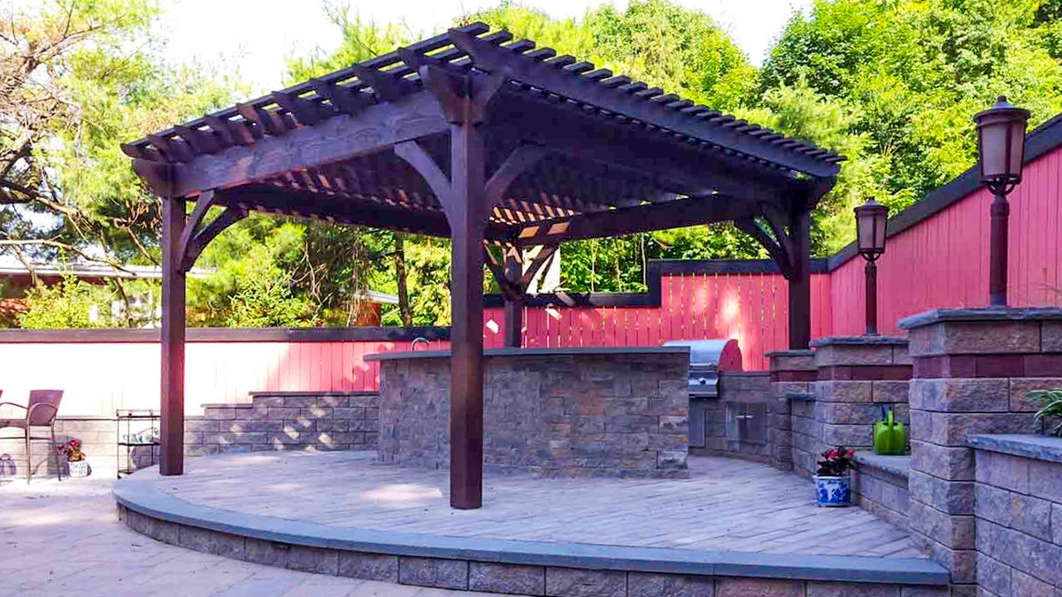 Duignan-outdoor-kitchen-pergola-shelter outdoor kitchen with gazebo shade