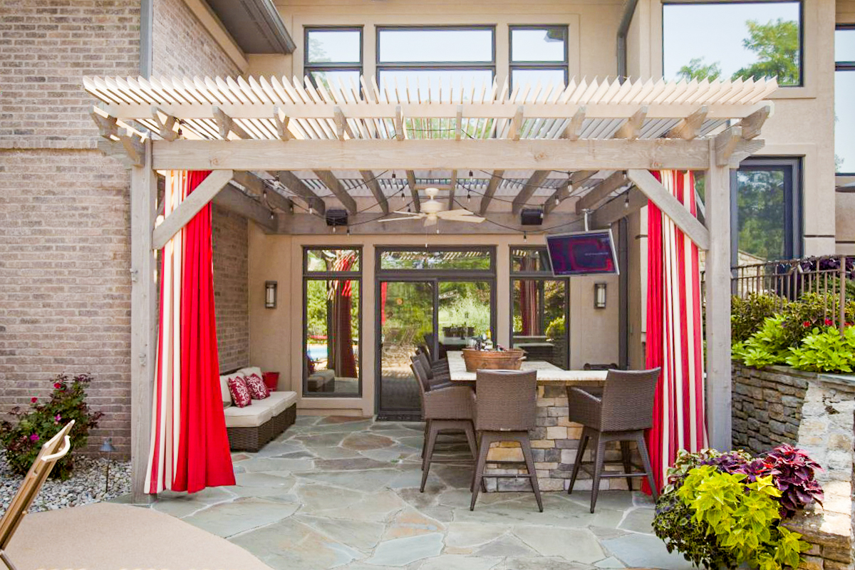 haberman-pergola-louvered-outdoor-kitchen kitchen with plenty of space in the great outdoors